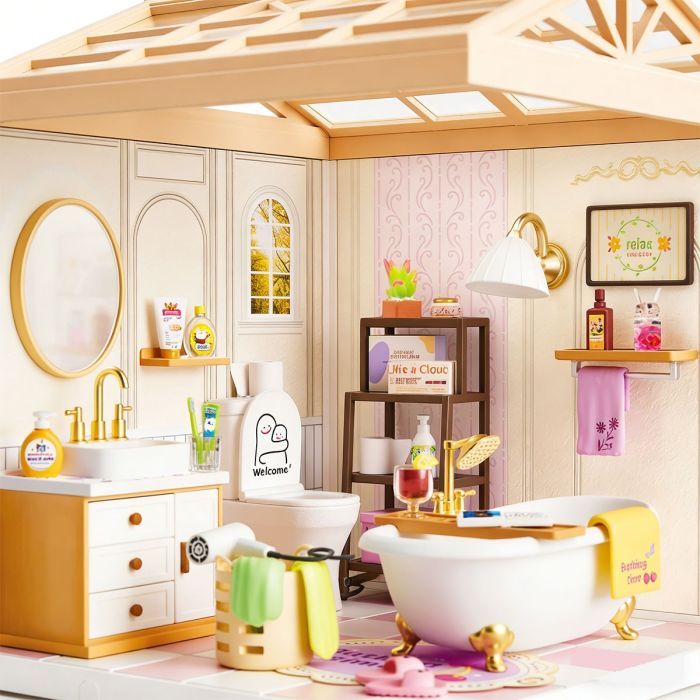 Конструктор Mini House румбокс серії Інтер'єр – Ванна кімната (світло) (8009) зображення 5