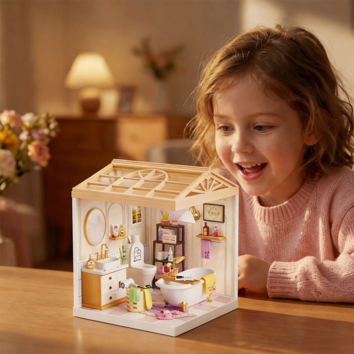 Конструктор Mini House румбокс серії Інтер'єр – Ванна кімната (світло) (8009) зображення 8