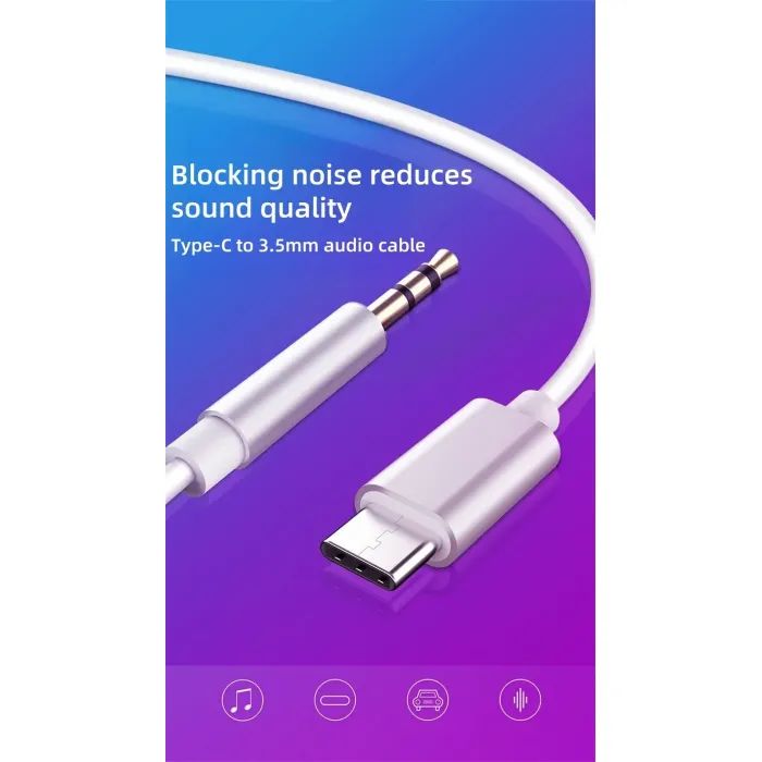 Переходник USB-C M to 3.5mm F 1.0m white XoKo (AUX-002-WH) изображение 5