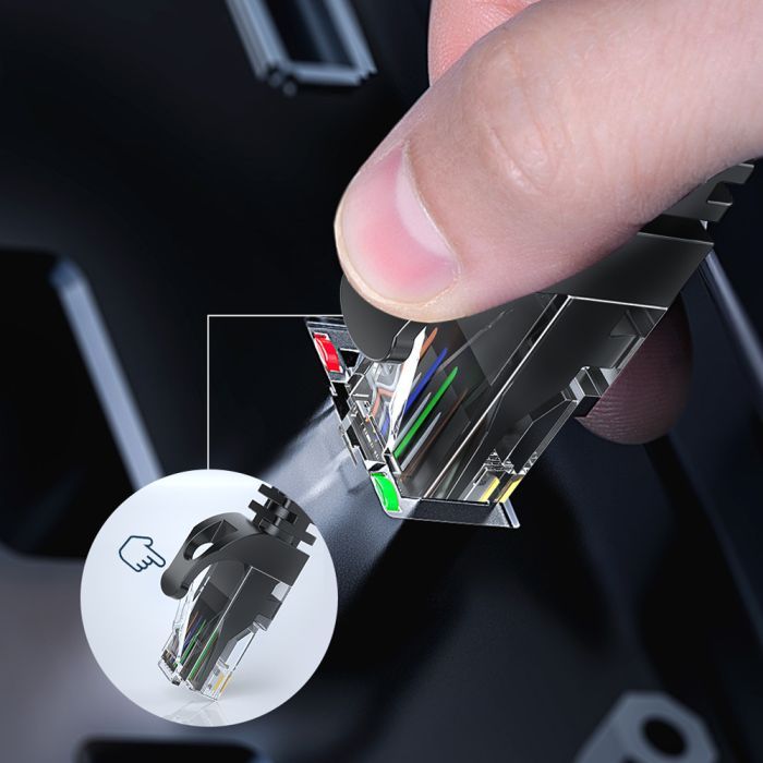 Патч-корд 15м UTP cat 6 RJ45 TopSpeed Ethernet Round Cable Black Essager (EXCWXY-JSE01) изображение 8