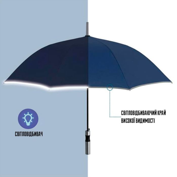 Зонт Perletti Reflecting тростина, з системою антивітер, чорна (P96014-01) изображение 3