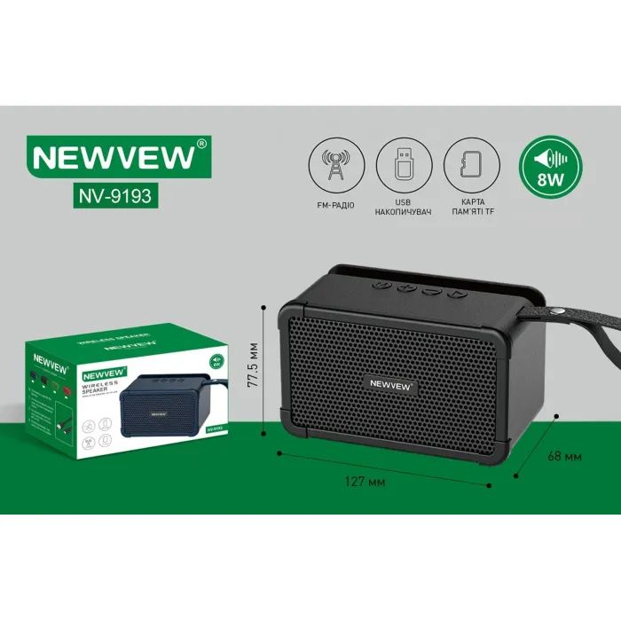 Акустическая система NEWVEW NV-9193 BT/USB/TF/FM Black (NWVW-NV-9193-BK) изображение 2