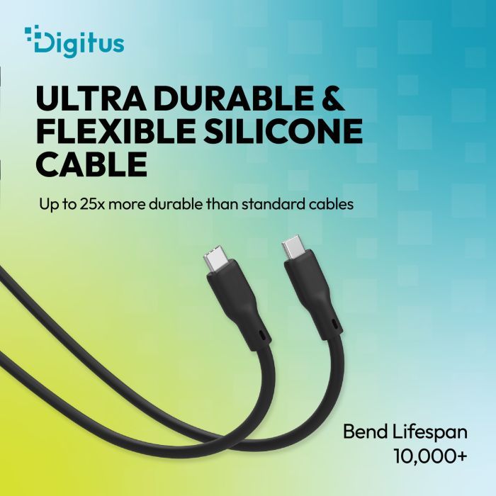 Дата кабель USB-C to USB-C 1.5m USB4 2.0 80G 240W 16K silicone black Digitus (AK-300350-015-S) изображение 11