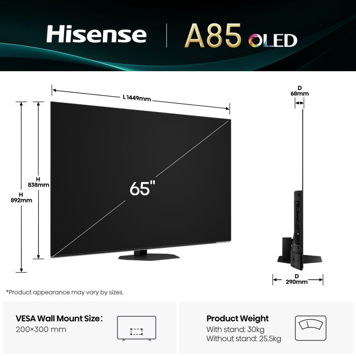 Телевізор Hisense 65A85Q зображення 7