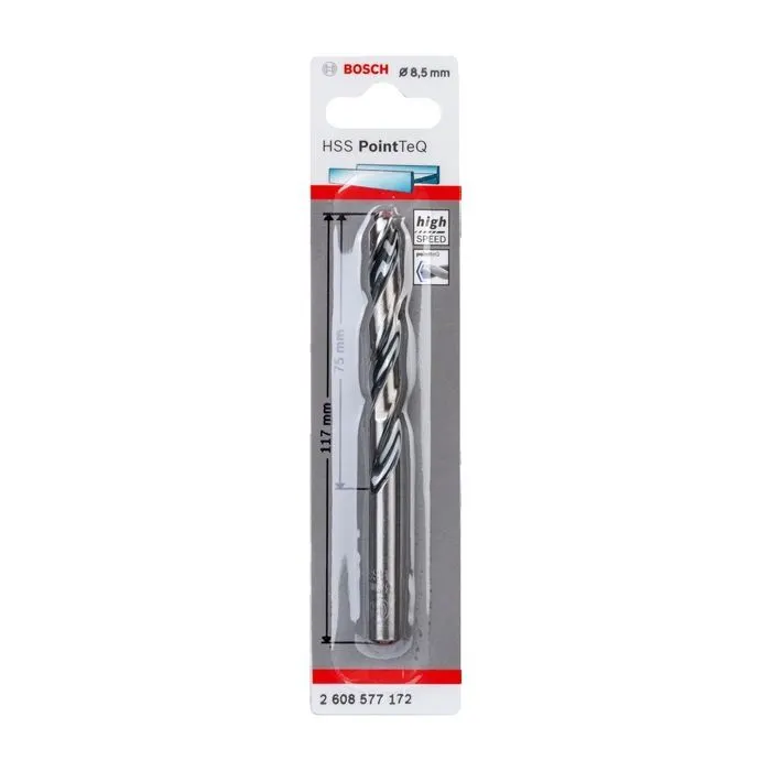Сверло Bosch Professional, PointTeQ, по металлу, 8.5x75мм, DIN 338, 135° (2.608.577.172) изображение 2