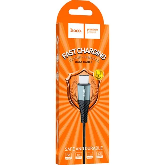Дата кабель USB 2.0 AM to USB-C 1.0m X38 Cool black HOCO (6931474710567) изображение 6