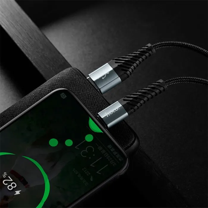 Дата кабель USB 2.0 AM to USB-C 1.0m X38 Cool black HOCO (6931474710567) изображение 7