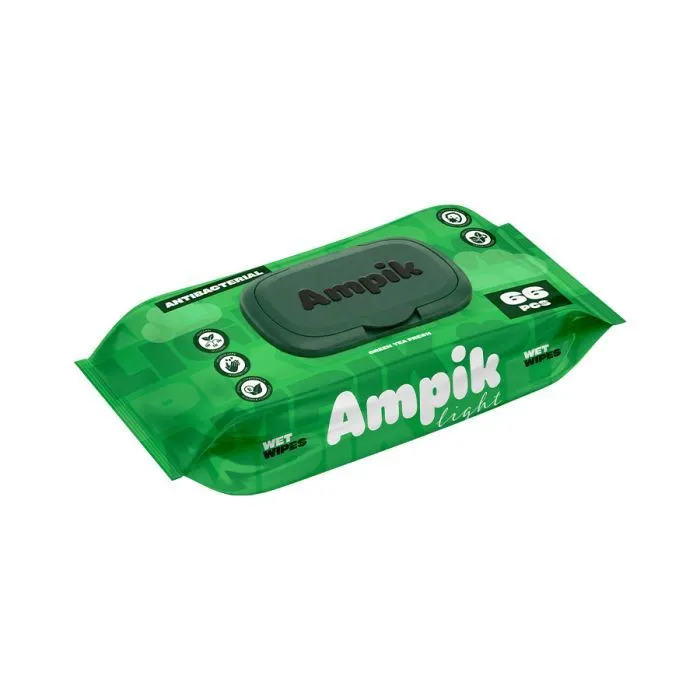 Вологі серветки Ampik Light Антибактеріальні 66 шт. (4850042980077) зображення 2