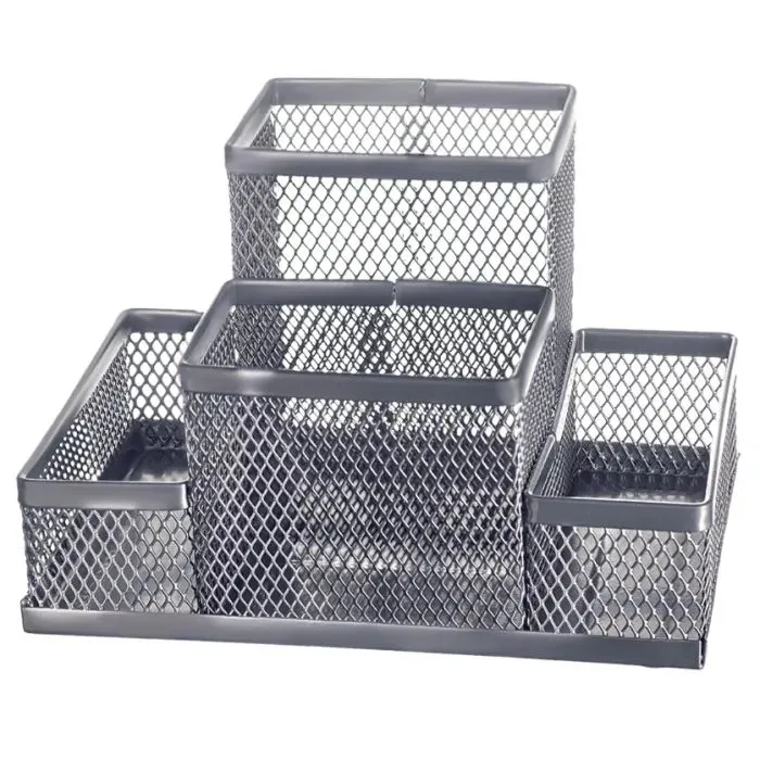 Подставка для мелочей Buromax 154 x 103 x 100 мм, металлическая, серебряная (BM.6246-24)