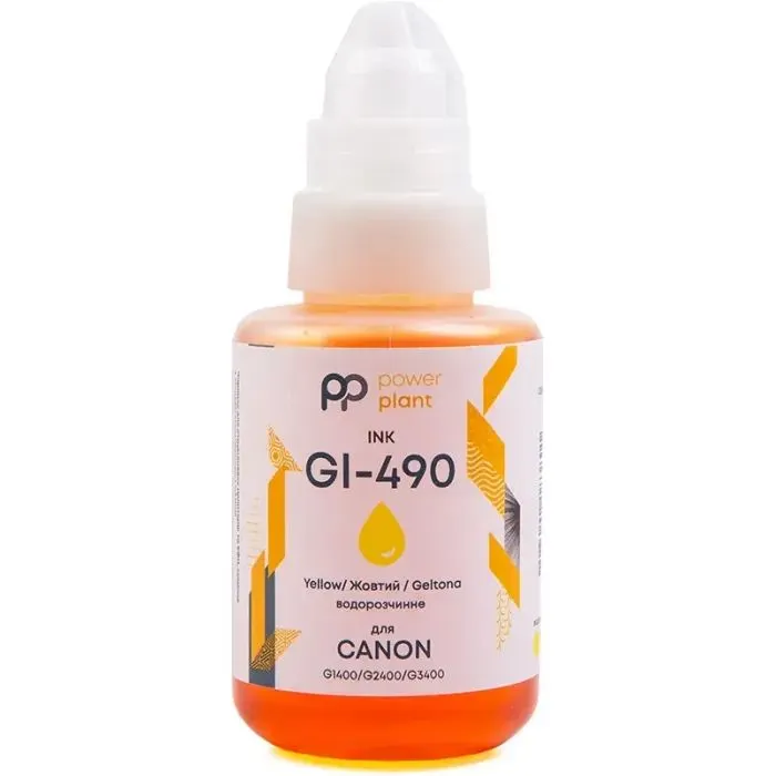 Чорнило PowerPlant Canon GI-490 G1400/G2400/G3400 140г Yellow (PP490Y)