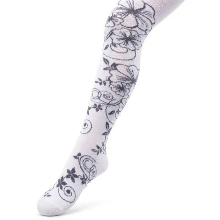 Колготки детские BNM с цветами (M0C0301-1213-5G-white)