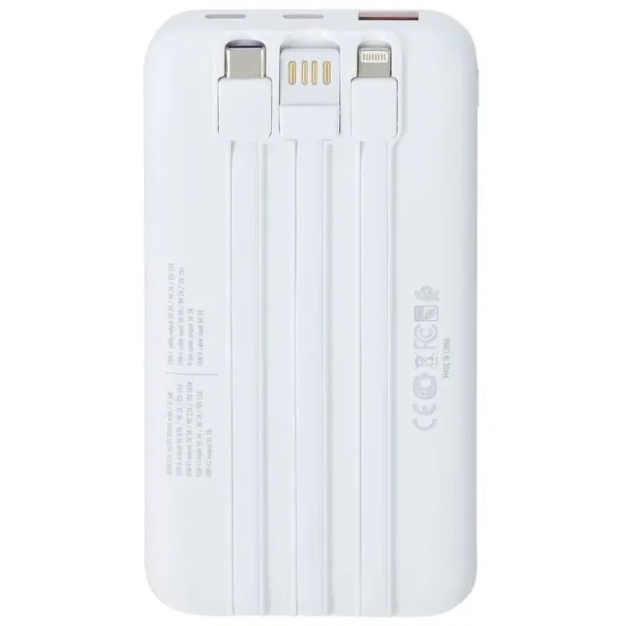 Батарея универсальная RivaCase 10000mA, 22.5W, QC/PD, white (RIVAPOWER VA2211 (White)) изображение 4