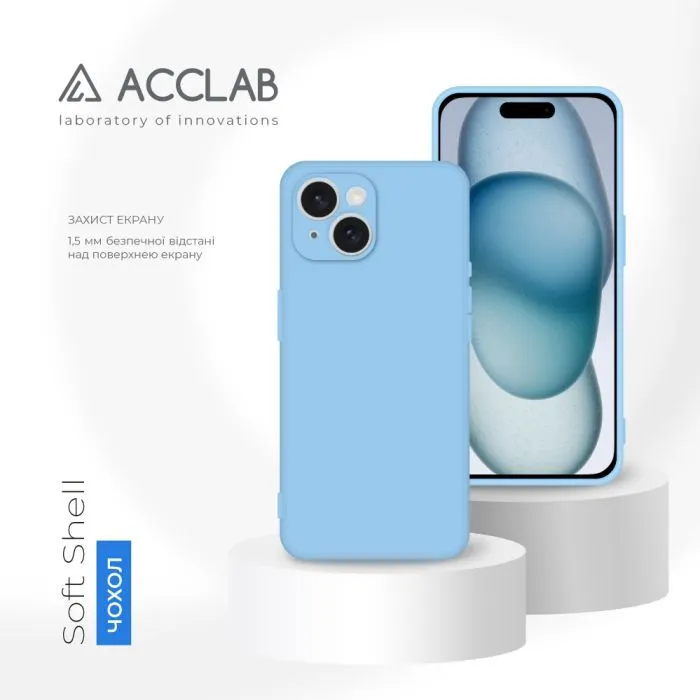 Чохол до мобільного телефона ACCLAB SoftShell Apple iPhone 15 Plus Light Blue (1283126586408) зображення 4