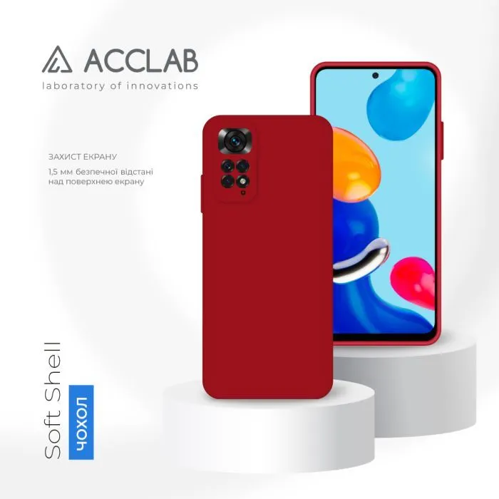 Чохол до мобільного телефона ACCLAB SoftShell Xiaomi Redmi Note 11 Red (1283126557606) зображення 4