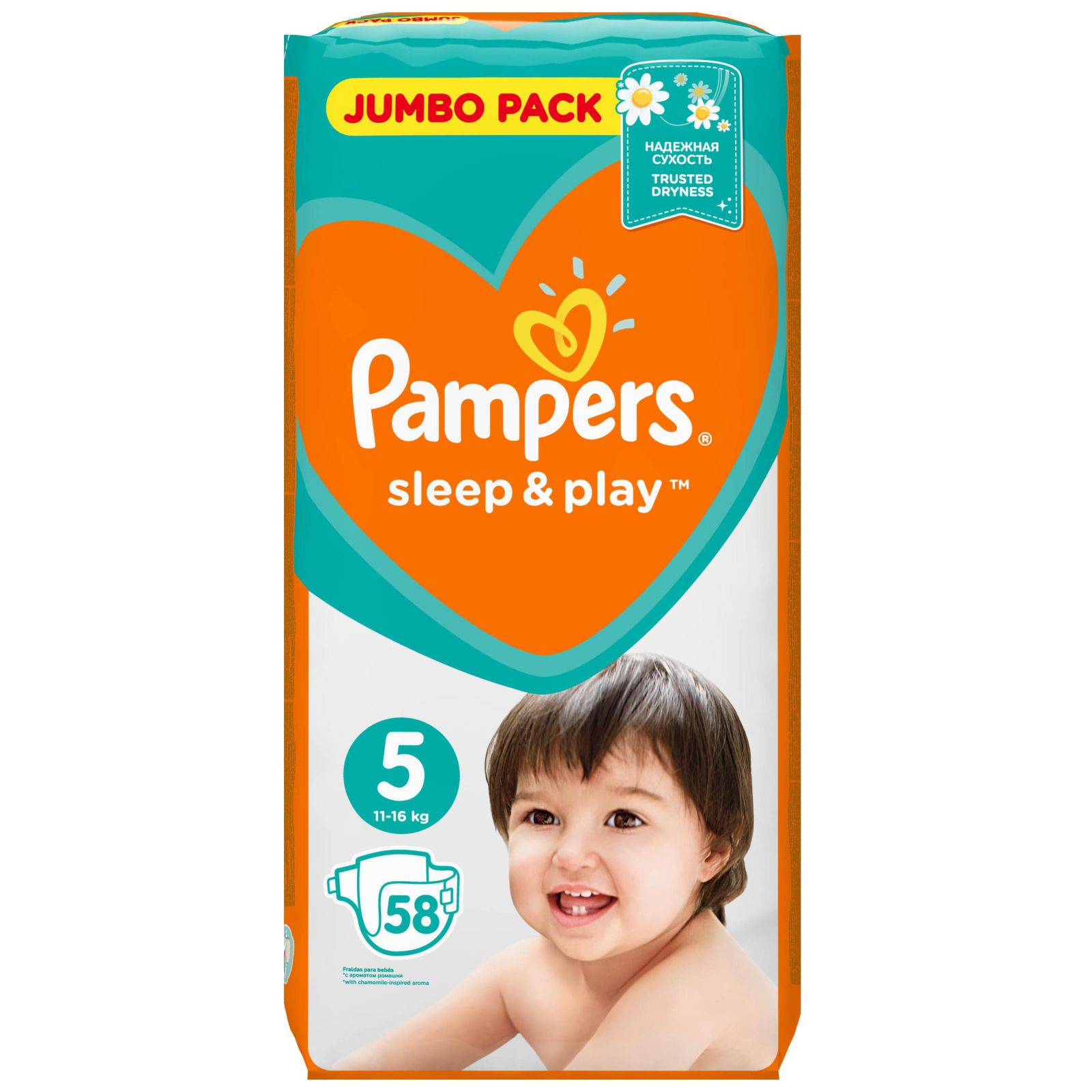 Подгузники Pampers Sleep & Play Junior Размер 5 (11-16 кг), 58 шт (4015400203582) изображение 2