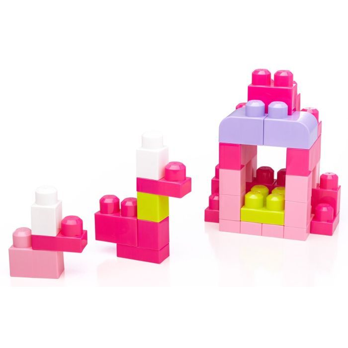 Конструктор Mega Bloks рожевий у мішку 80 деталей (DCH62) зображення 6