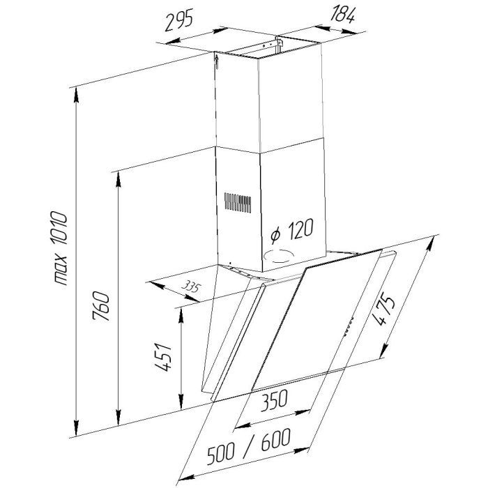 Вытяжка кухонная Pyramida NR-MV 60 M WH изображение 11