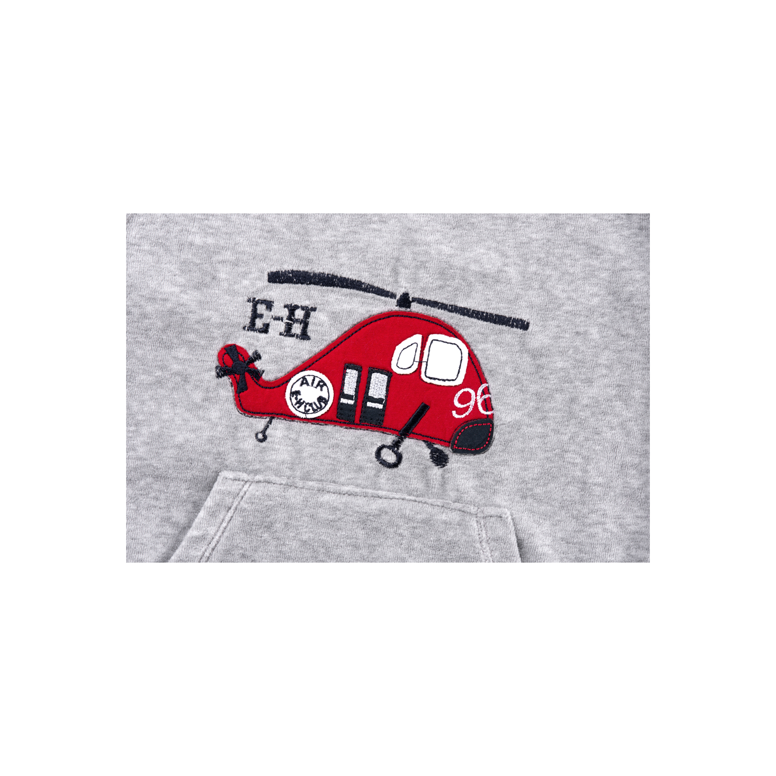 Набір дитячого одягу Breeze велюровий з вертольотом і штанцями в зірочку (8113-74/B-gray) зображення 5