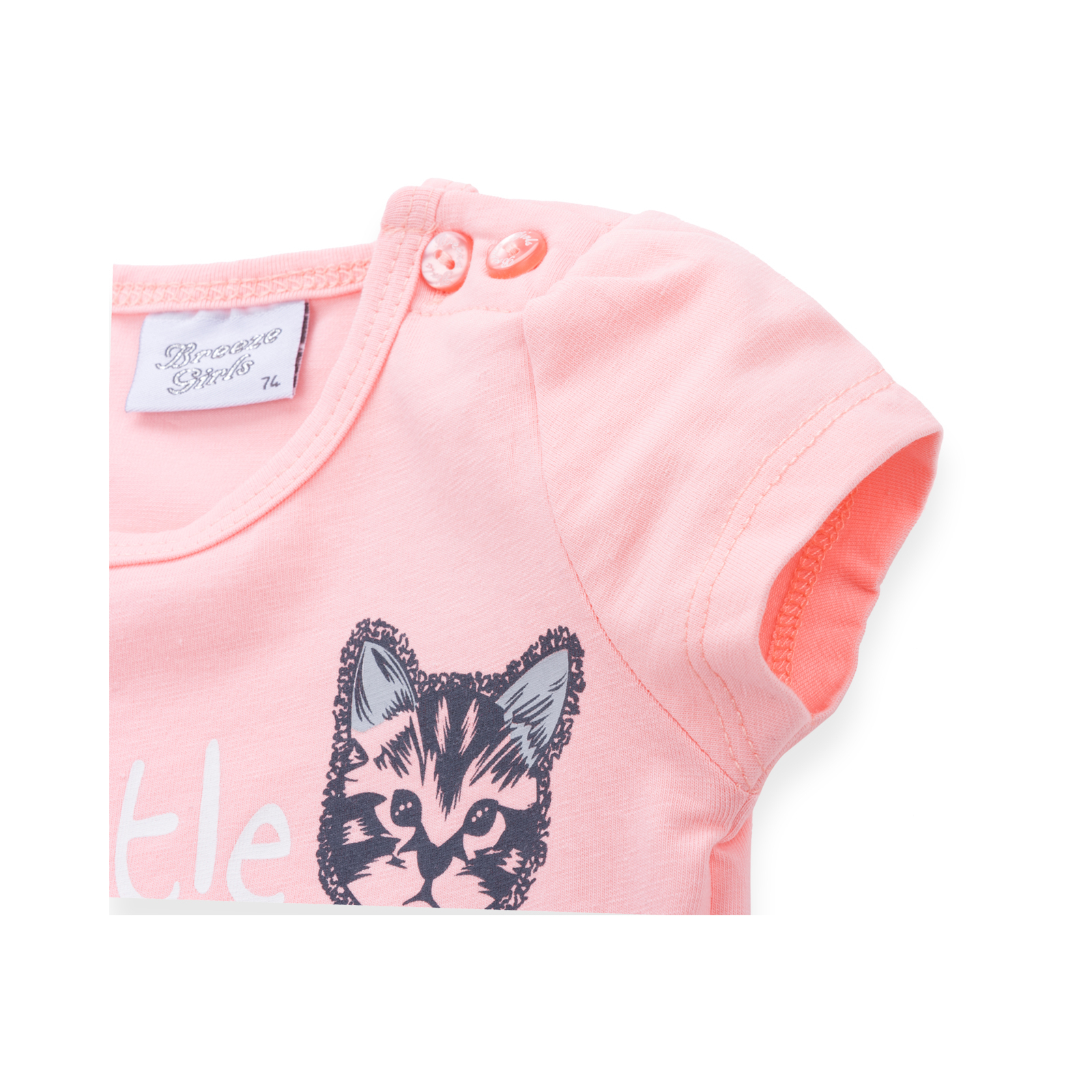 Набор детской одежды Breeze футболка с котиком и штанишки с кармашками (8983-80G-peach) изображение 4