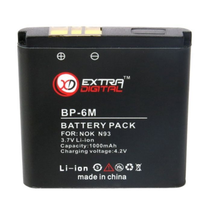 Аккумуляторная батарея Extradigital Nokia BP-6M (1000 mAh) (DV00DV1187)