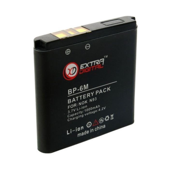 Аккумуляторная батарея Extradigital Nokia BP-6M (1000 mAh) (DV00DV1187) изображение 2