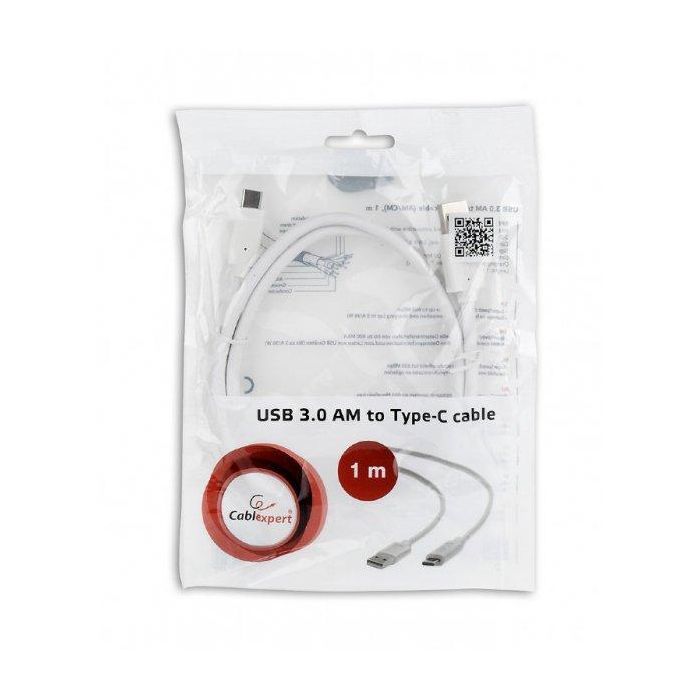 Дата кабель USB 3.0 AM to Type-C 1.0m Cablexpert (CCP-USB3-AMCM-1M-W) изображение 4