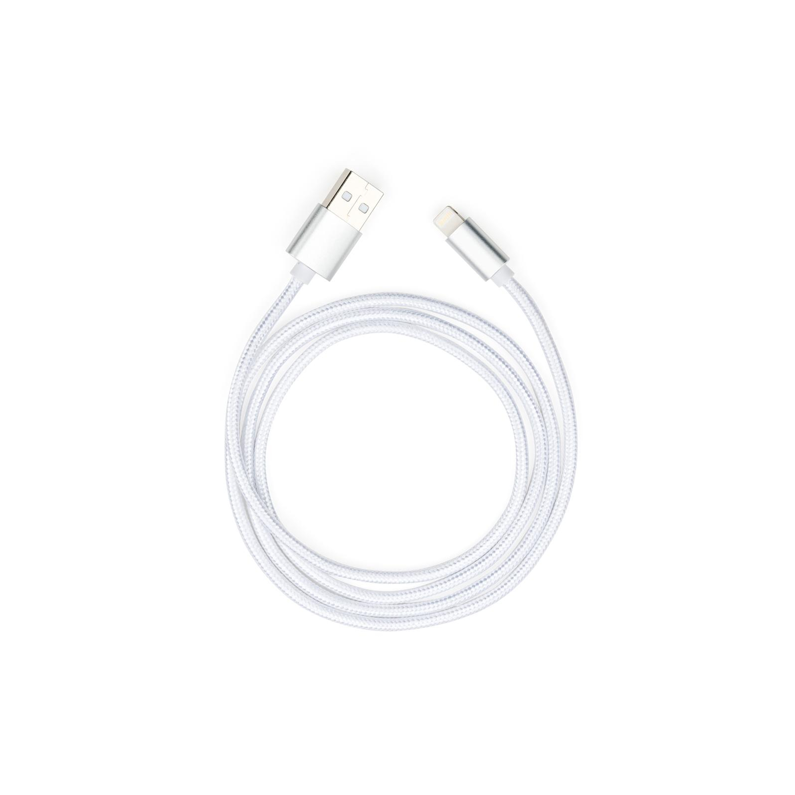 Дата кабель USB 2.0 AM to Lightning 1m nylon silver Vinga (VCPDCLNB1S) изображение 5