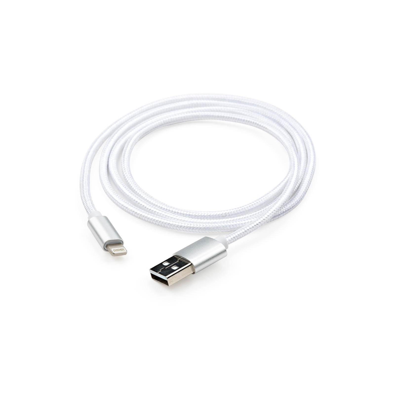 Дата кабель USB 2.0 AM to Lightning 1m nylon silver Vinga (VCPDCLNB1S) зображення 6