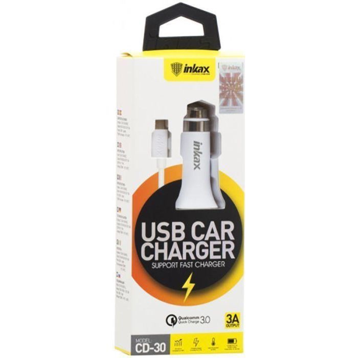 Зарядное устройство Inkax CD-30 Car charger + Micro cable 1USB 3A White (F_72212) изображение 5