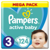 Подгузники Pampers Active Baby Midi Размер 3 (6-10 кг), 124 шт. (8001090950857)