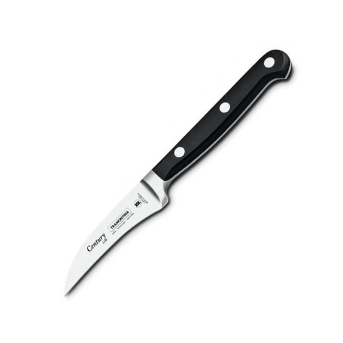 Кухонний ніж Tramontina Century для чистки овощей 76 мм, загнутый Black (24001/103)