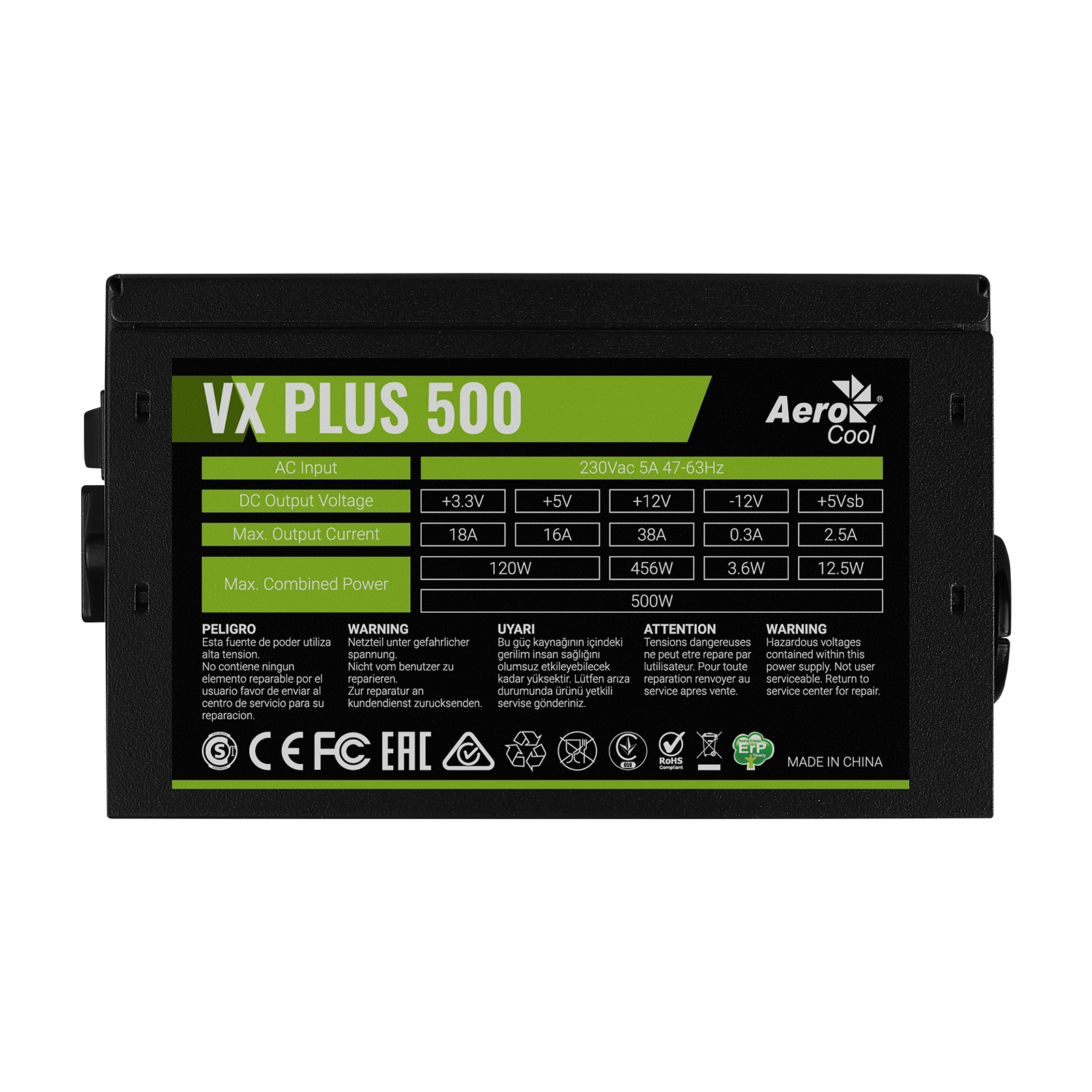 Блок питания AeroCool 500W VX PLUS 500 (4713105962758) изображение 3