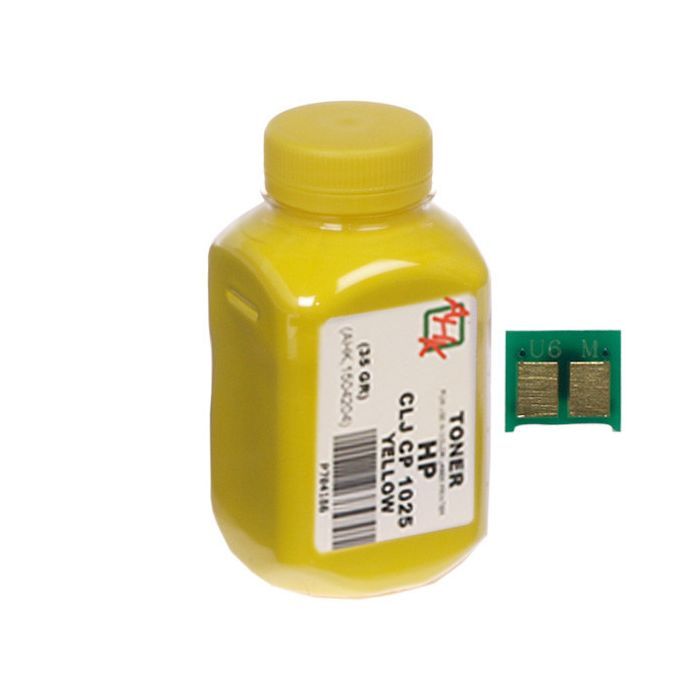Тонер HP CLJ CP1025 35г Yellow +chip AHK (1500128)