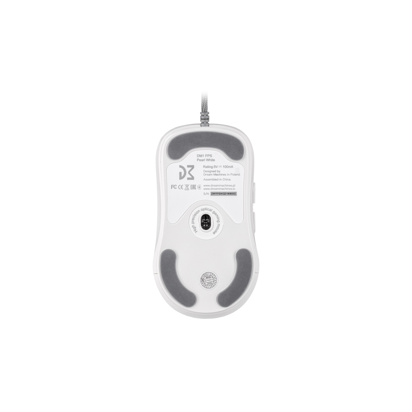 Мишка Dream Machines DM1 FPS USB Pearl White (DM1FPS_WHITEGLOSSY) зображення 6