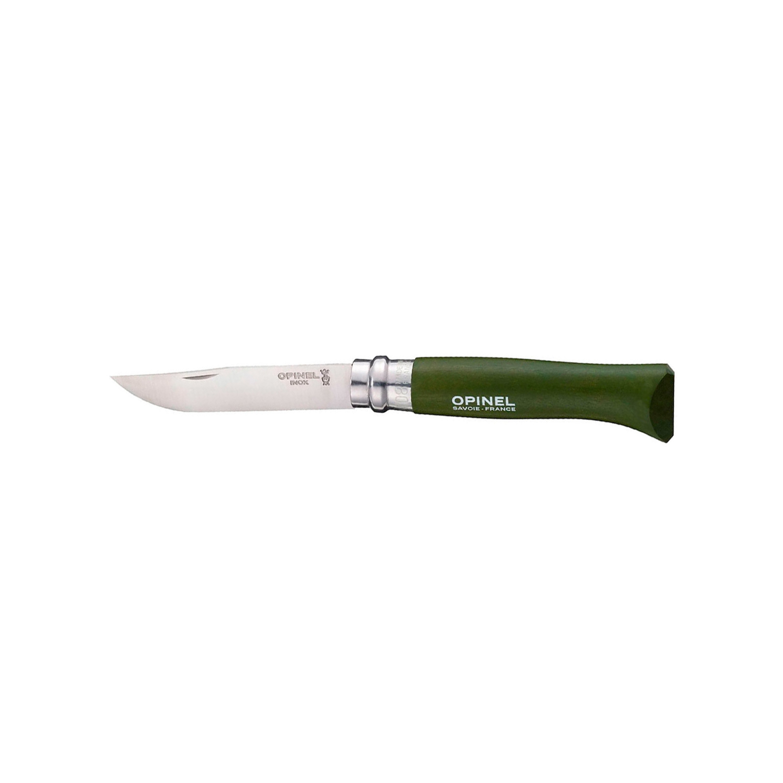 Нож Opinel №8 Inox VRI зеленый, в блистере (001980)