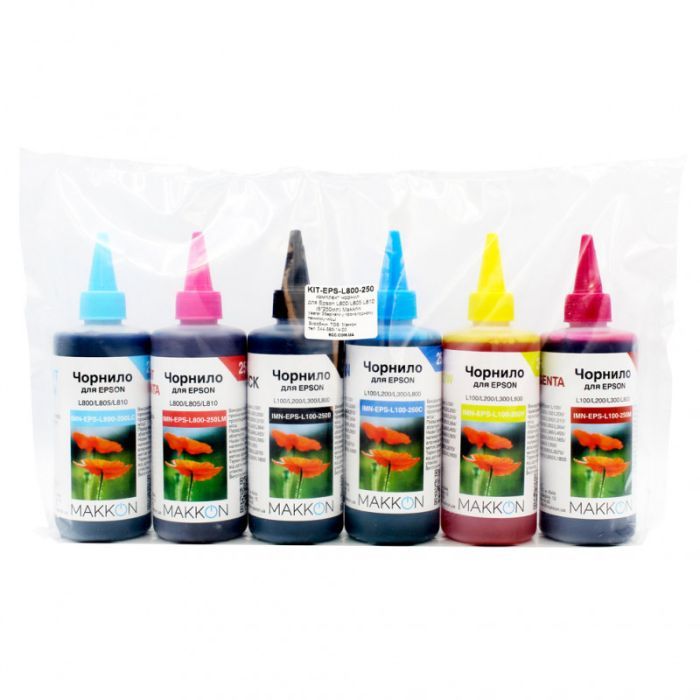 Чорнило Makkon для Epson L800/L805/L810, 6*100мл (KIT-EPS-L800-100) зображення 2