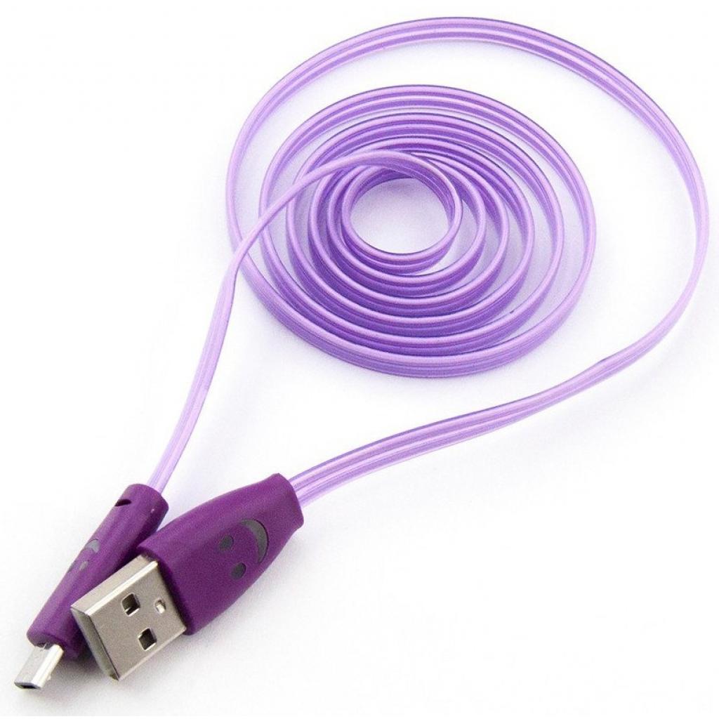 Дата кабель USB 2.0 AM to Micro 5P 1.0m Dengos (PLS-M-LED-PLSK-PURPLE)