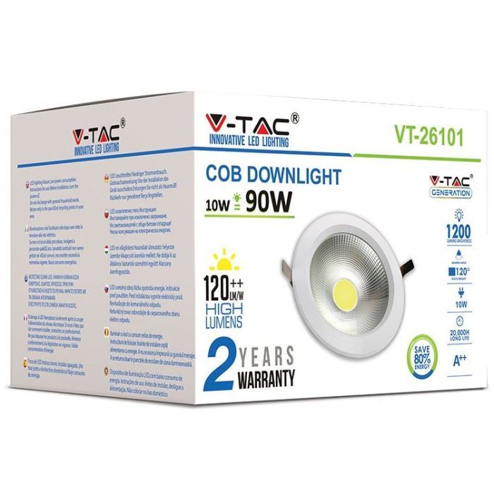 Світильник точковий V-TAC LED 10W, SKU-1272, 230V, 6.4K, 1200Lm (3800157611947) зображення 11