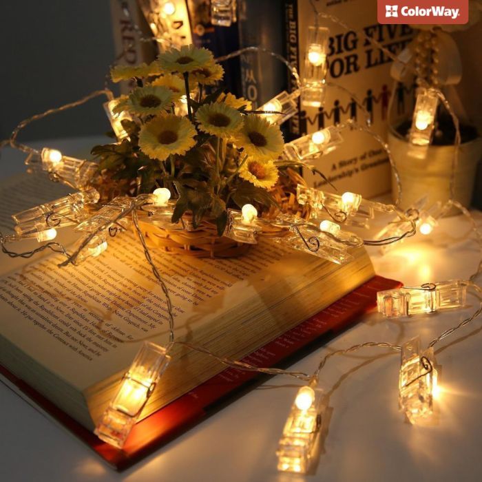 Гірлянда ColorWay Світлодіодна з прищіпками для фото 20 LED / 3 м USB (CW-LCP-20L30BU) зображення 8