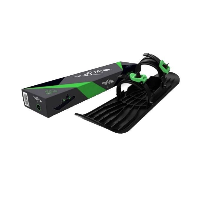 Санки Plastkon OneFoot Miniski Монолыжа черная с зеленым (49652) изображение 4