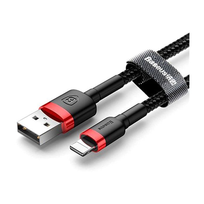 Дата кабель USB 2.0 AM to Lightning 1.0m Cafule Black-Red Baseus (CALKLF-B19) изображение 2
