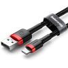 Дата кабель USB 2.0 AM to Lightning 1.0m Cafule Black-Red Baseus (CALKLF-B19) изображение 2