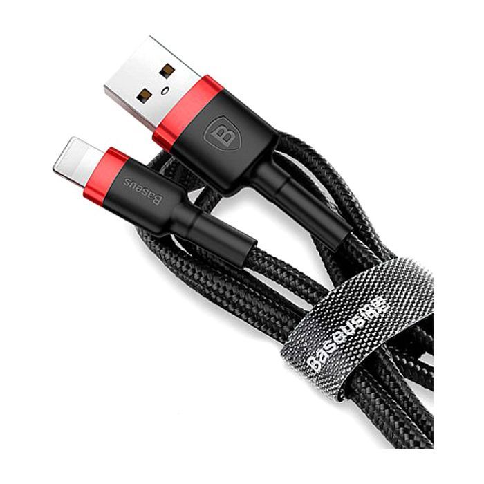 Дата кабель USB 2.0 AM to Lightning 1.0m Cafule Black-Red Baseus (CALKLF-B19) изображение 3