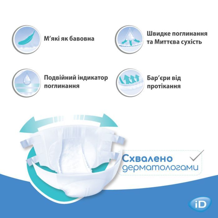Подгузники для взрослых ID Slip Plus Large талия 115-155 см. 30 шт. (5411416048190) изображение 3