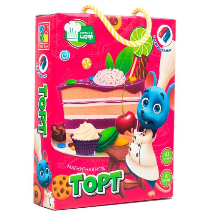 Развивающая игрушка Vladi Toys Магнитная кулинарная игра Торт, рус. (VT3004-07)