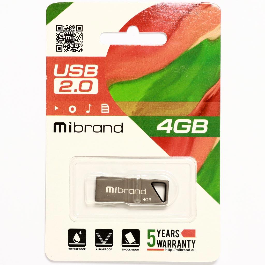 USB флеш накопичувач Mibrand 4GB Stingray Grey USB 2.0 (MI2.0/ST4U5G) зображення 2