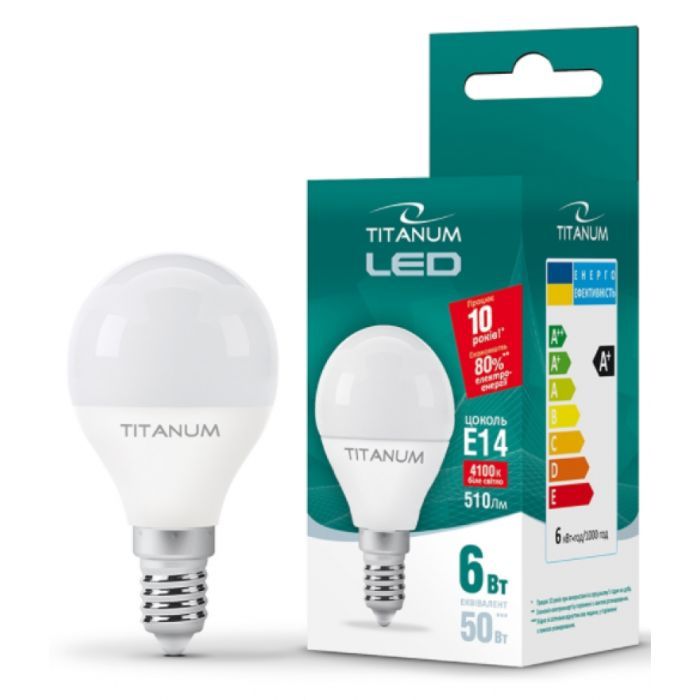 Лампочка TITANUM G45 6W E14 4100K 220V (TLG4506144) изображение 2