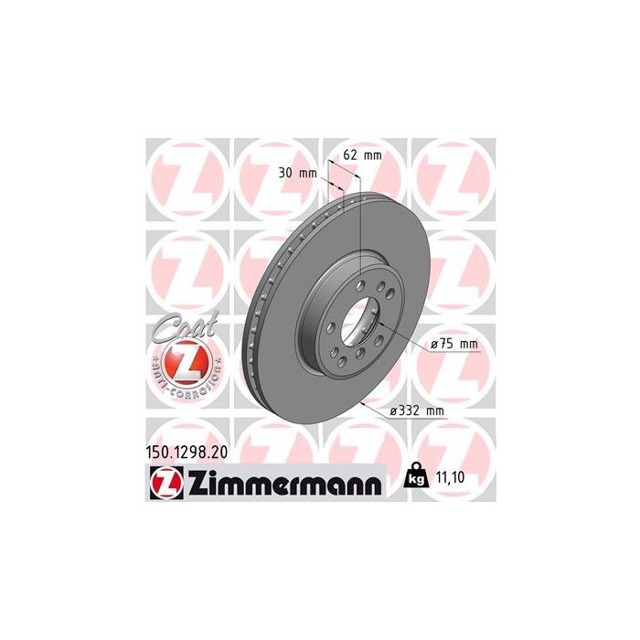 Тормозной диск ZIMMERMANN 150.1298.20