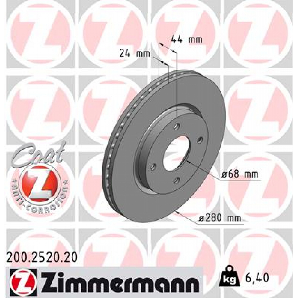 Гальмівний диск ZIMMERMANN 200.2520.20