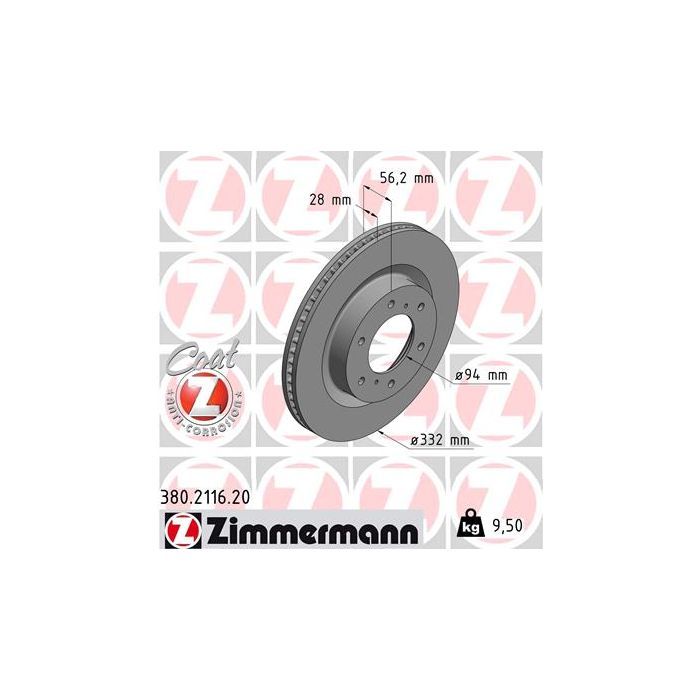 Тормозной диск ZIMMERMANN 380.2116.20